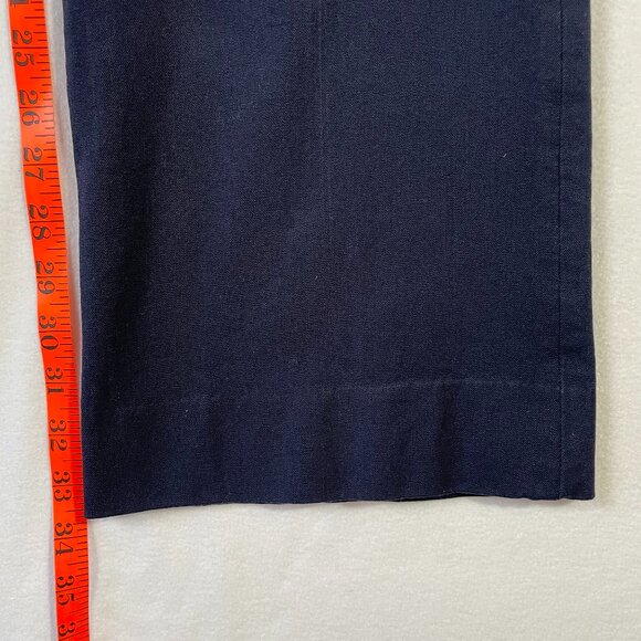 Banana Republic Logan Trousers Navy Blue Cotton Blend Stretch Size 10 L - Picture 12 of 16
